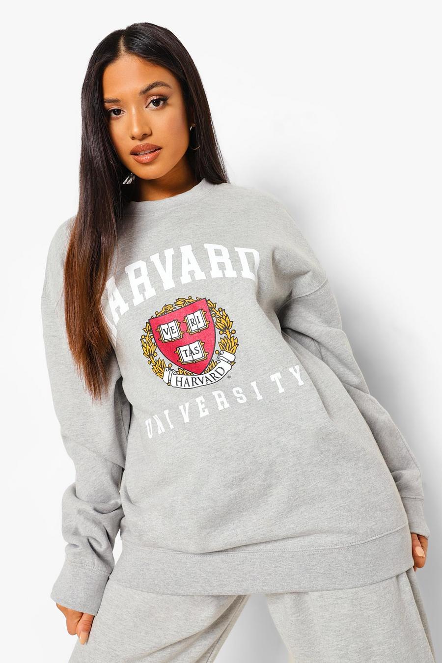 Grey marl Petite - Harvard Sweatshirt med tryck image number 1