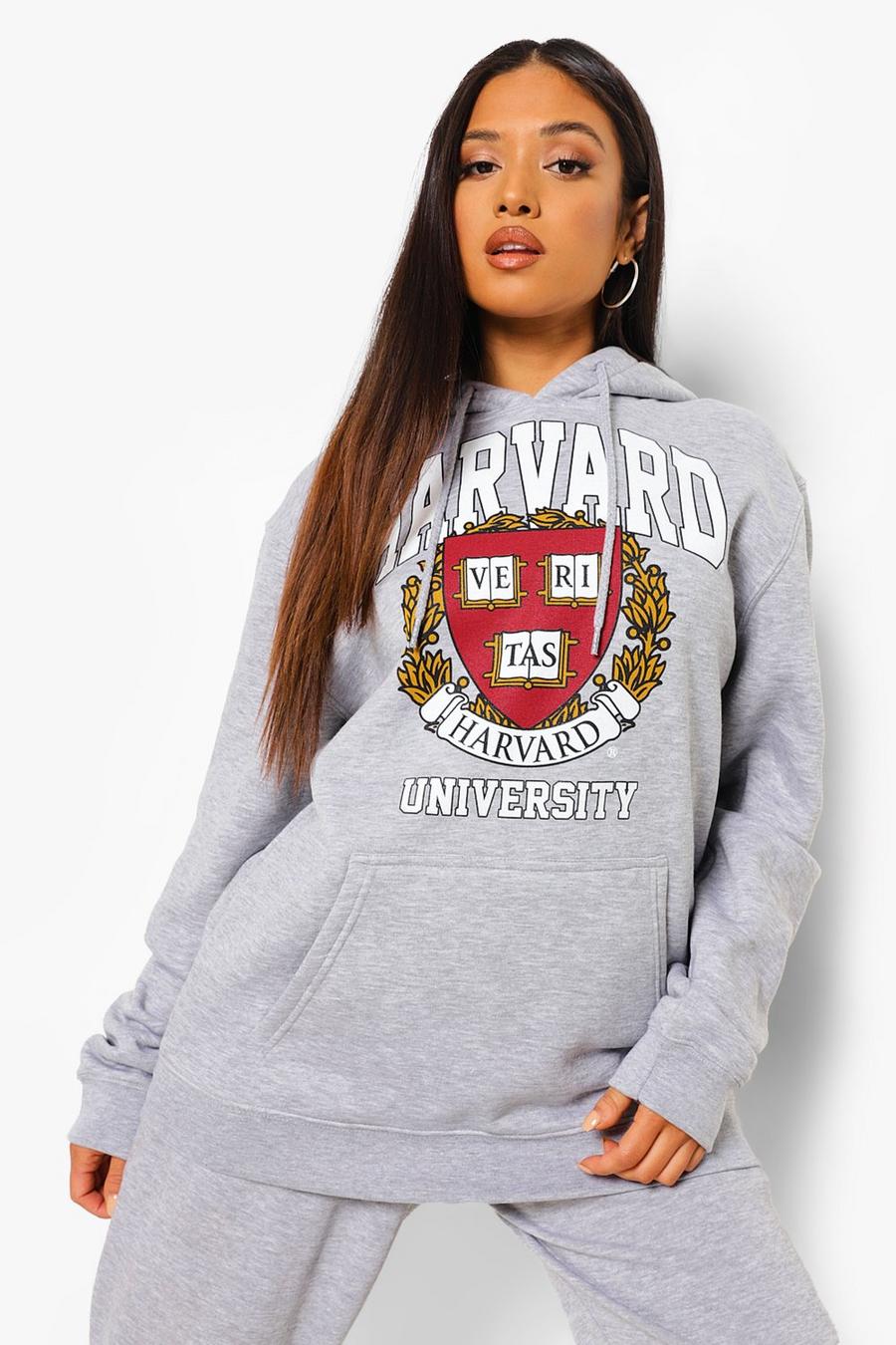 Grey marl Petite - Harvard Hoodie med tryck image number 1