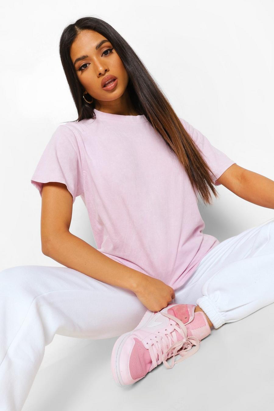 Lilac Petite - Oversize stentvättad t-shirt image number 1