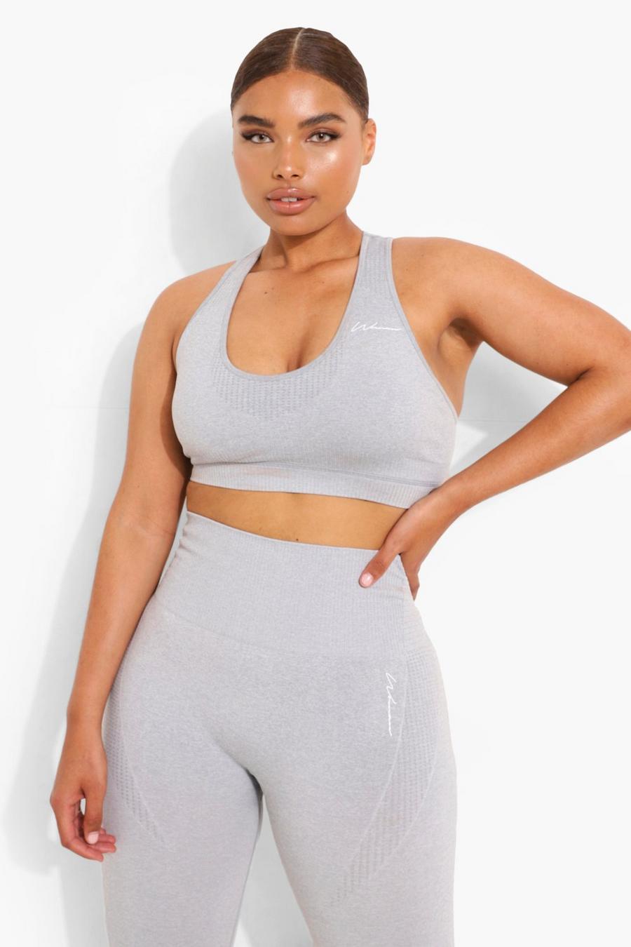 Grey Plus Seamfree Supportive Sports Bra image number 1