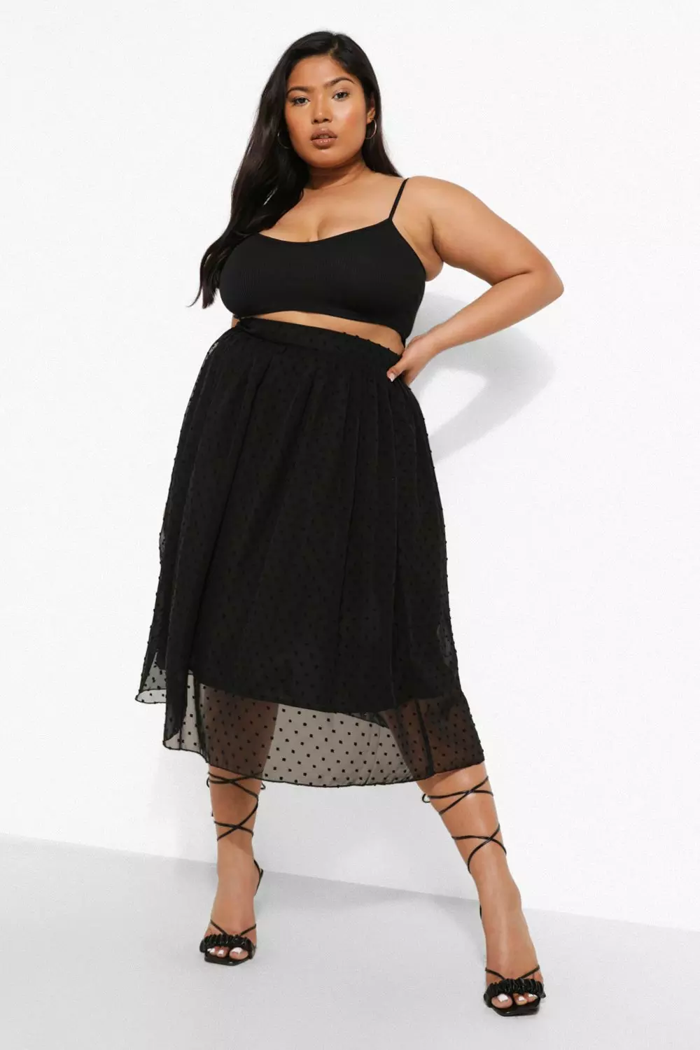 Plus size mesh midi skirt store