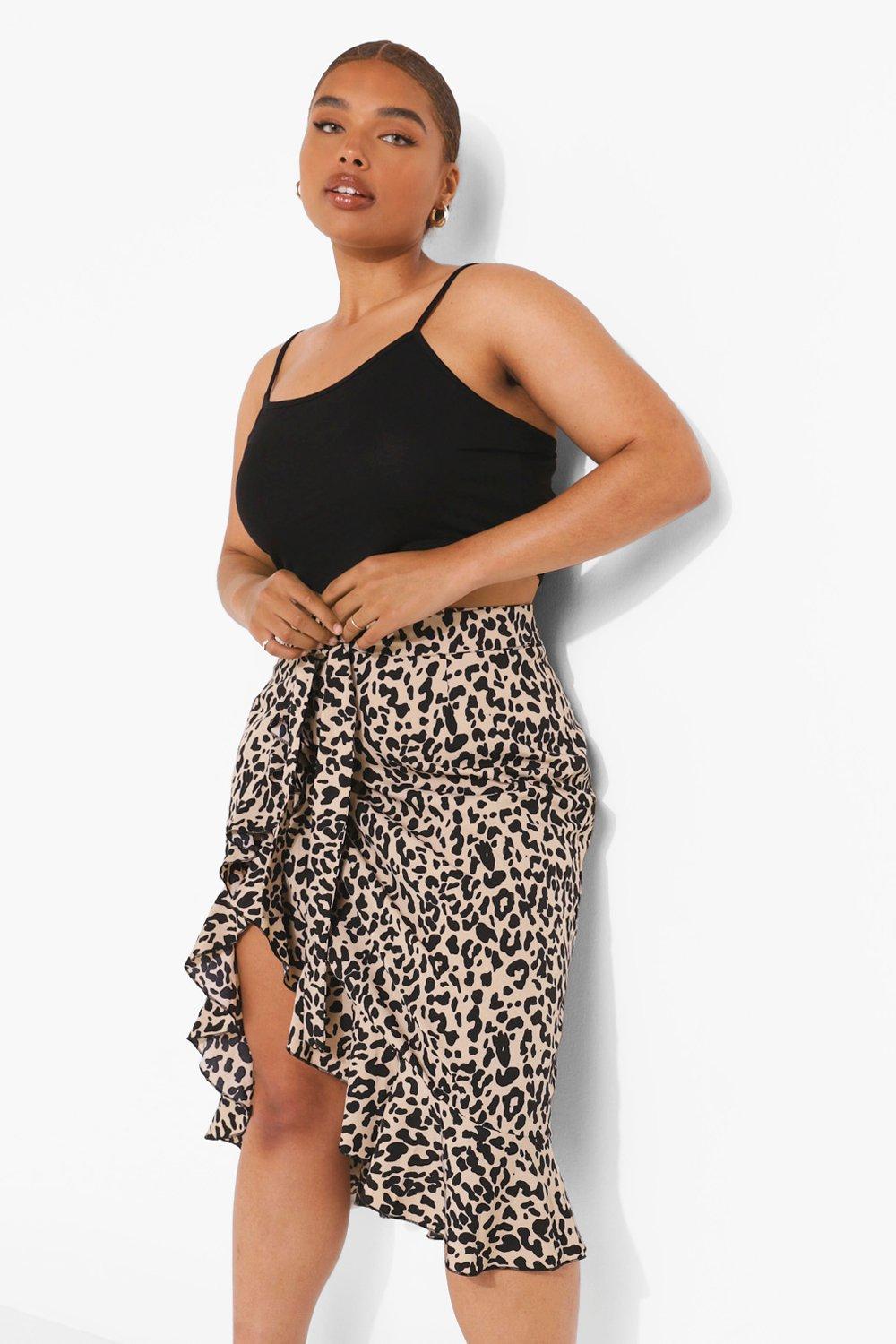 Leopard wrap skirt clearance 3x