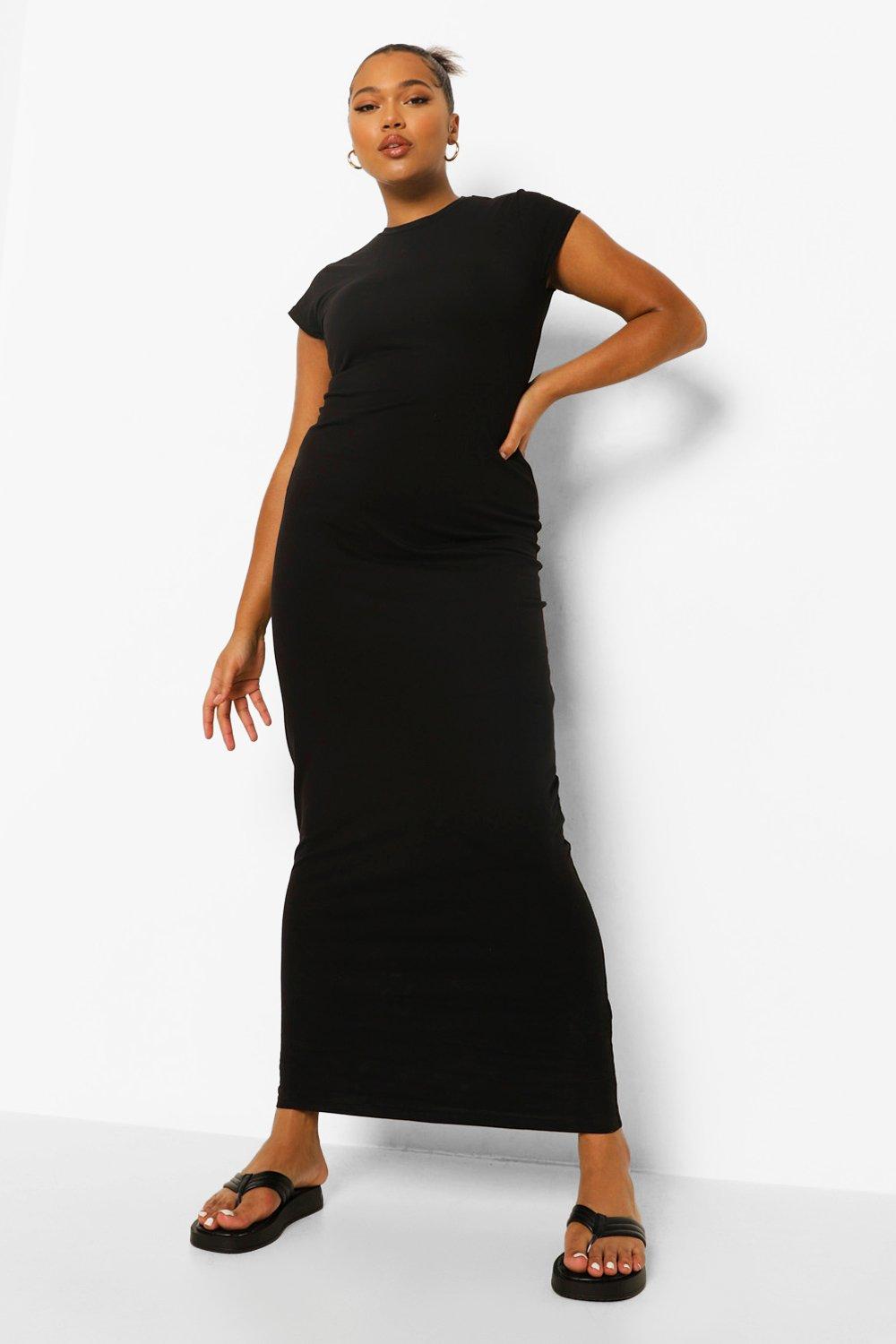 Plus Cap Sleeve Maxi Dress