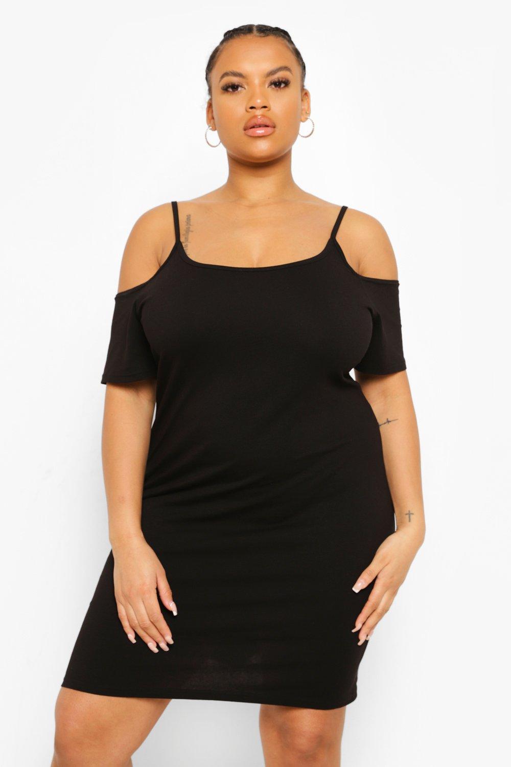 womens plus size cold shoulder dresses