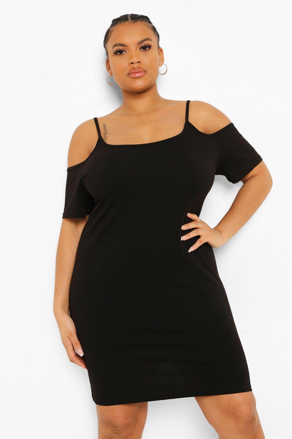 Plus Cold Shoulder Mini Dress boohoo