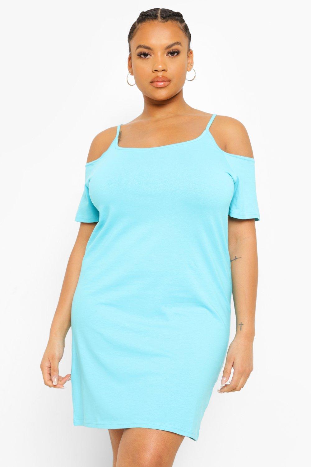 Turquoise off best sale the shoulder dress