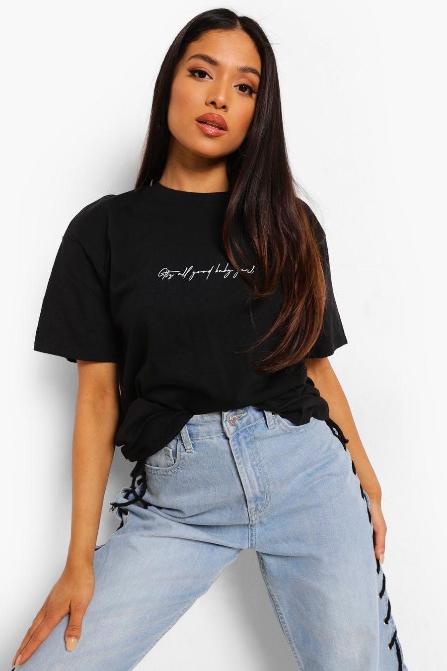 Black Petite It's All Good T-Shirt image number 1