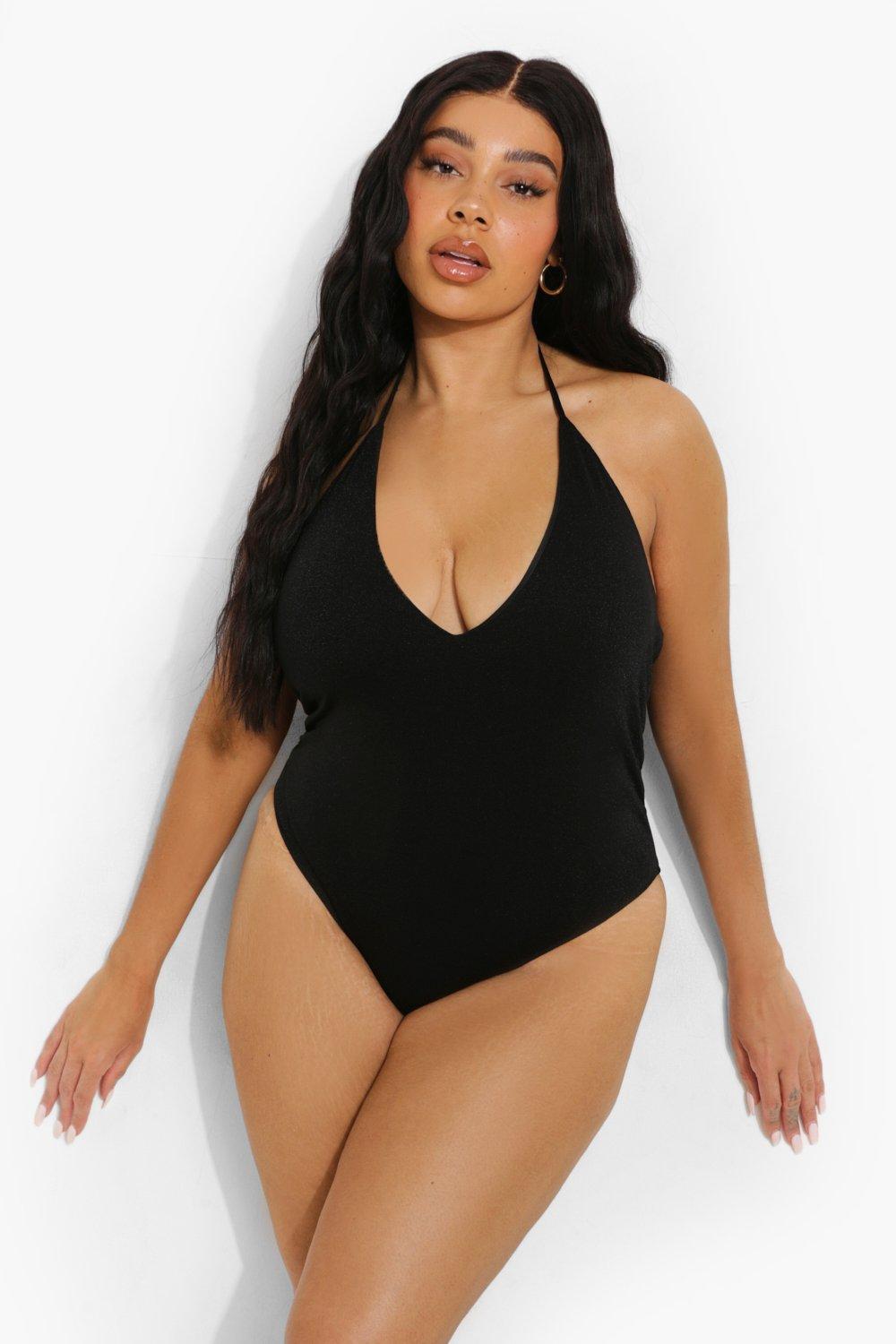 Plus size sequin bathing hot sale suit