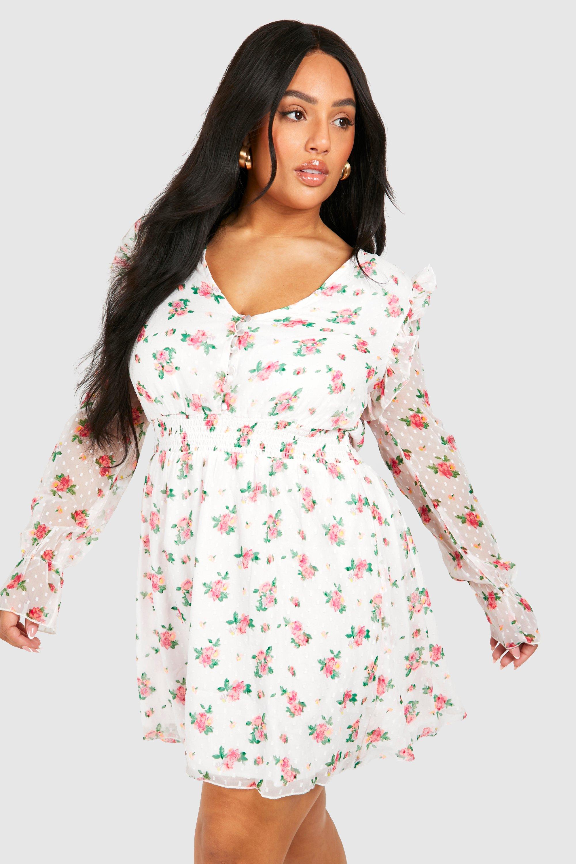 Boohoo curve hot sale skater dress