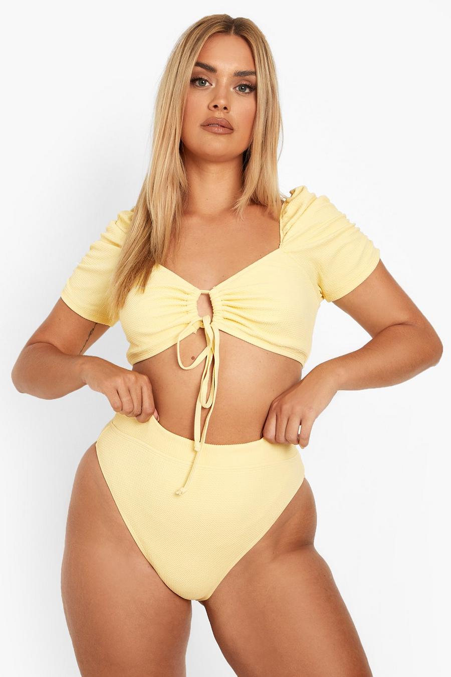Lemon Plus Textured High Waist Bikini image number 1