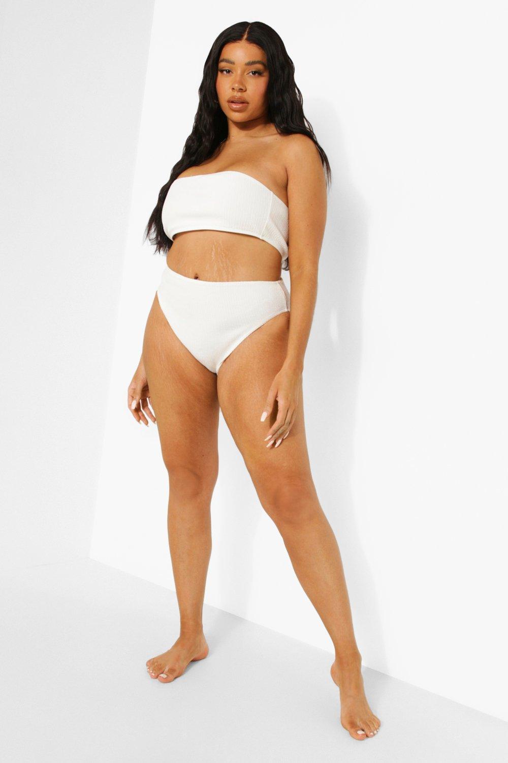 Grande taille Haut de maillot sans bretelles boohoo