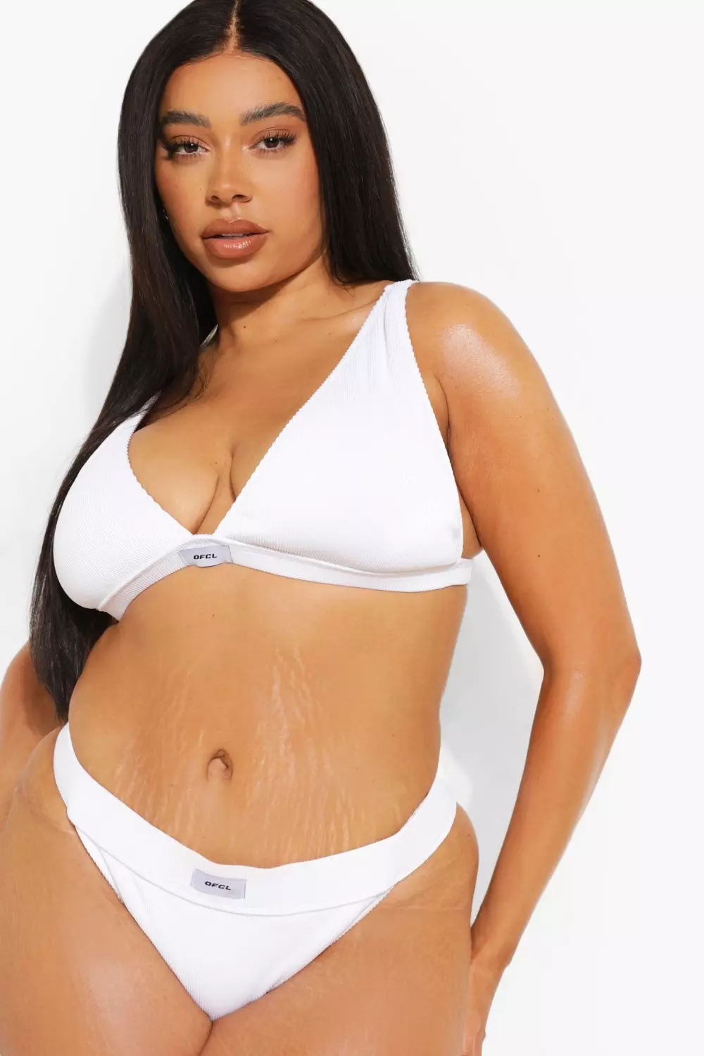 Plus size hot sale white bikini