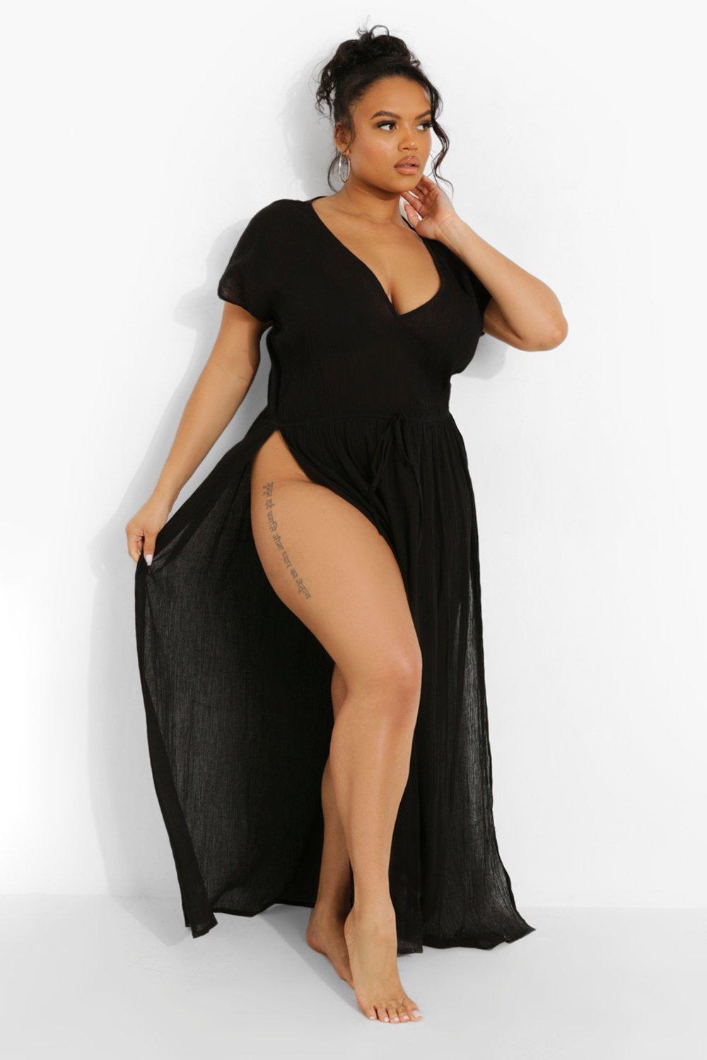 Boohoo black kaftan sale