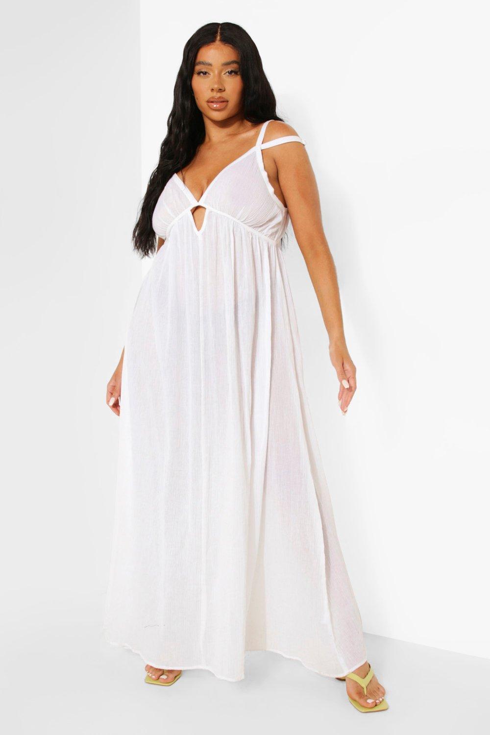 Plus Cheesecloth Maxi Beach Dress boohoo