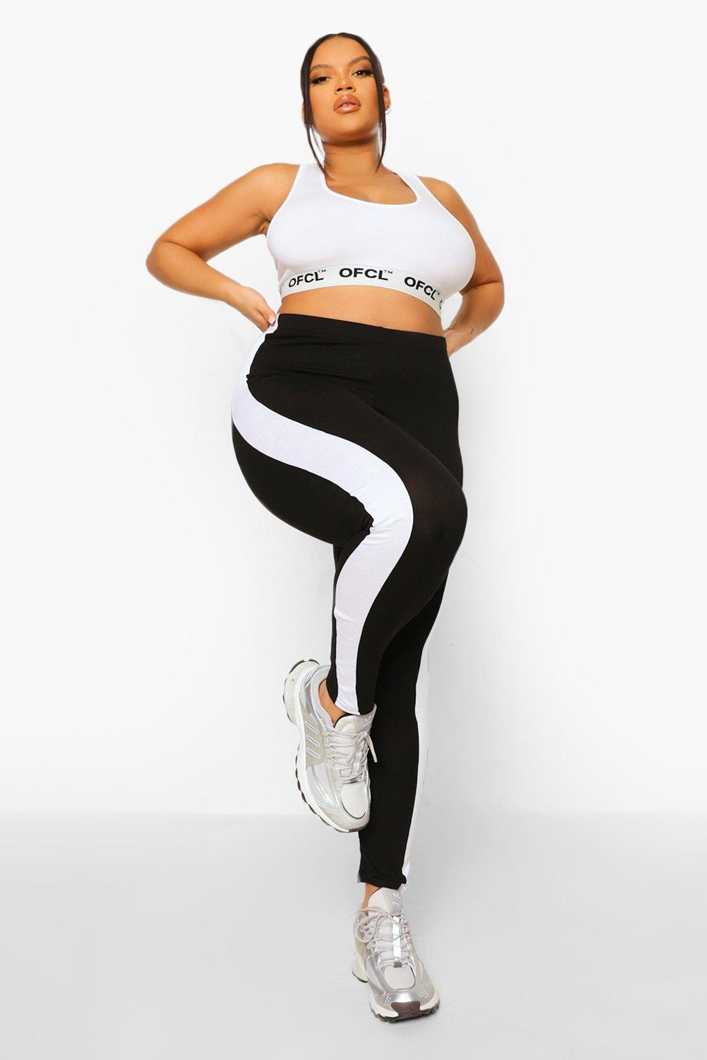 Grande taille Legging bande lat rale