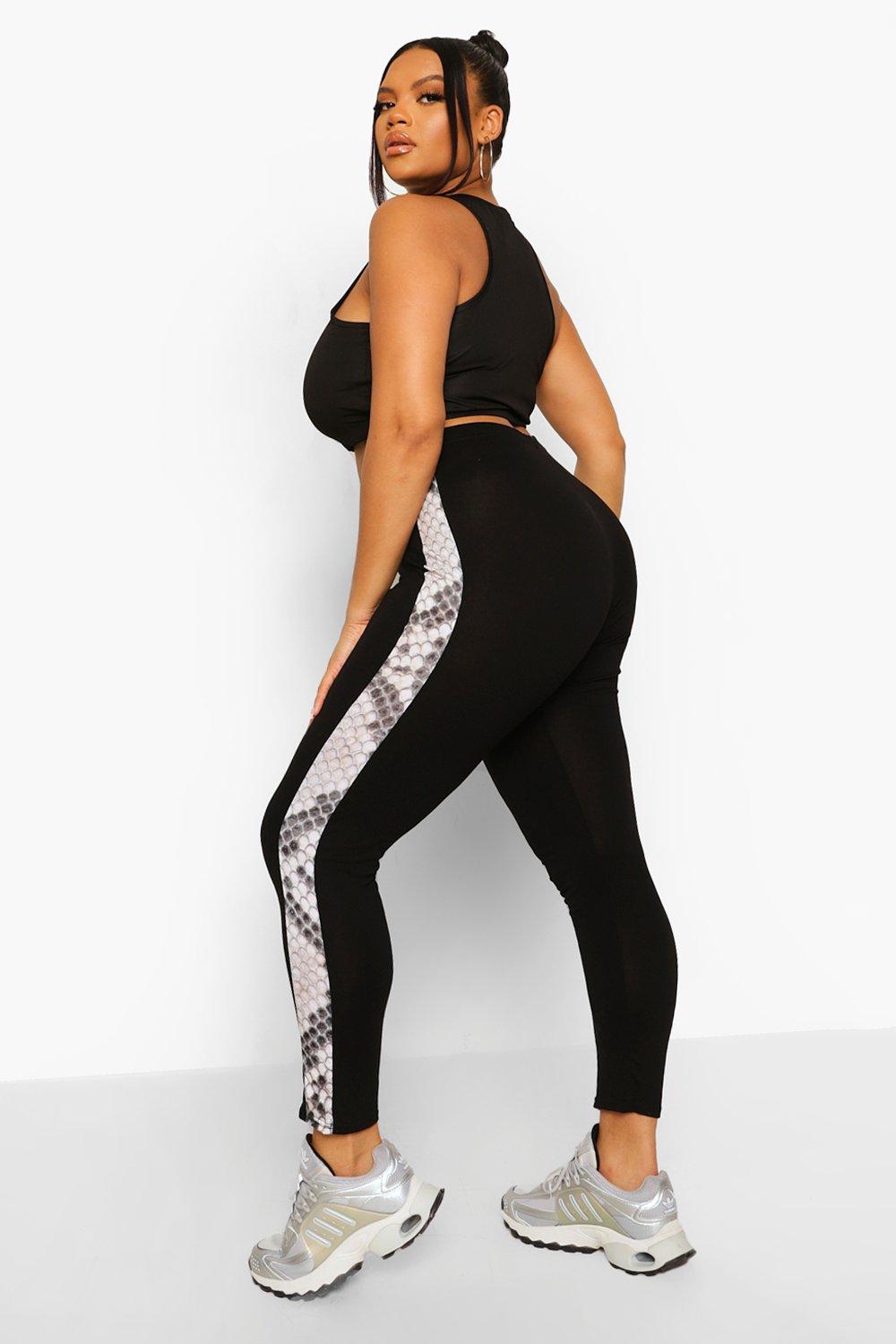 Plus size snake hot sale print leggings