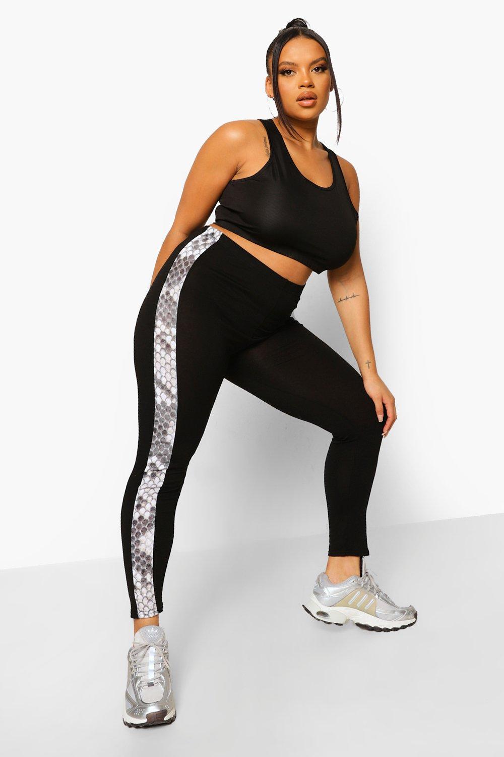 Grande taille Legging a bande laterale imprime serpent boohoo FR