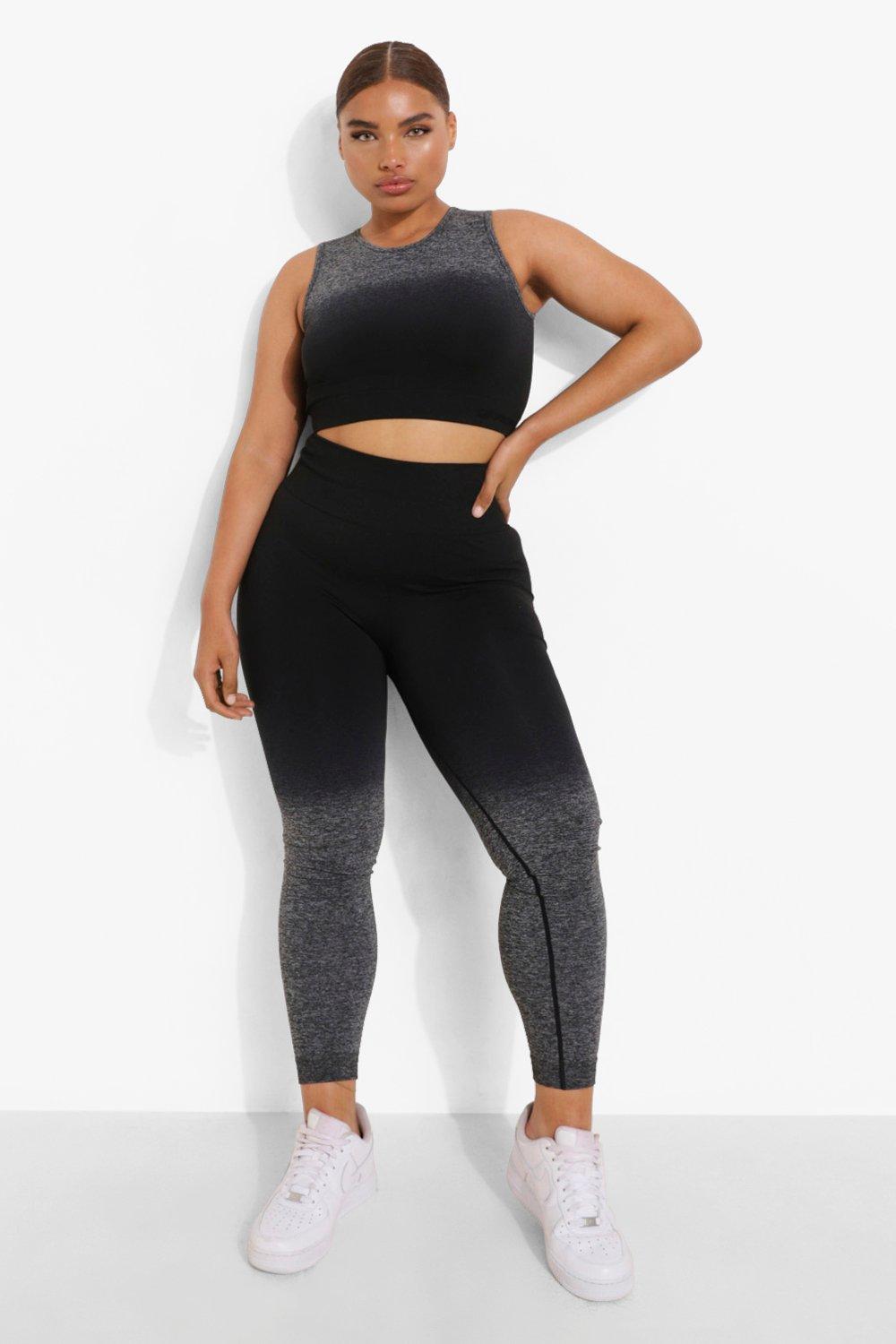 Buy Women's Crop Top & Workout Leggings Ombre Activewear Yoga and