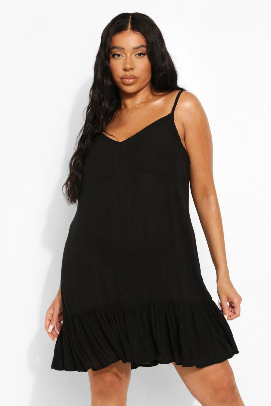 Black Plus Cheesecloth Swing Dress image number 1