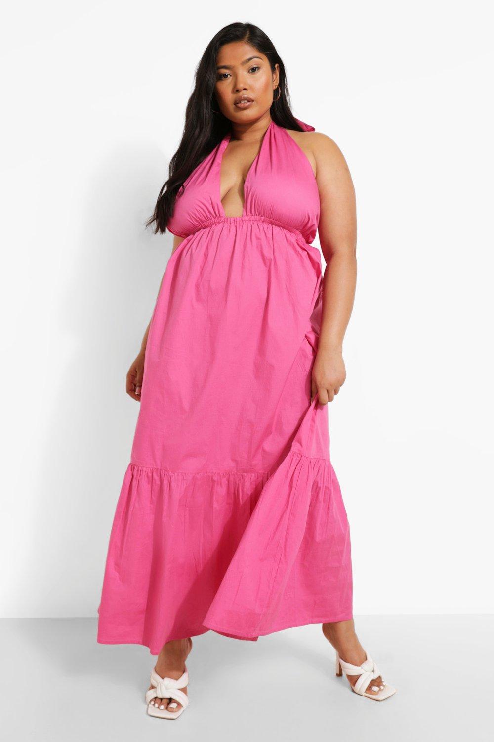 Cotton plus size maxi hot sale dress