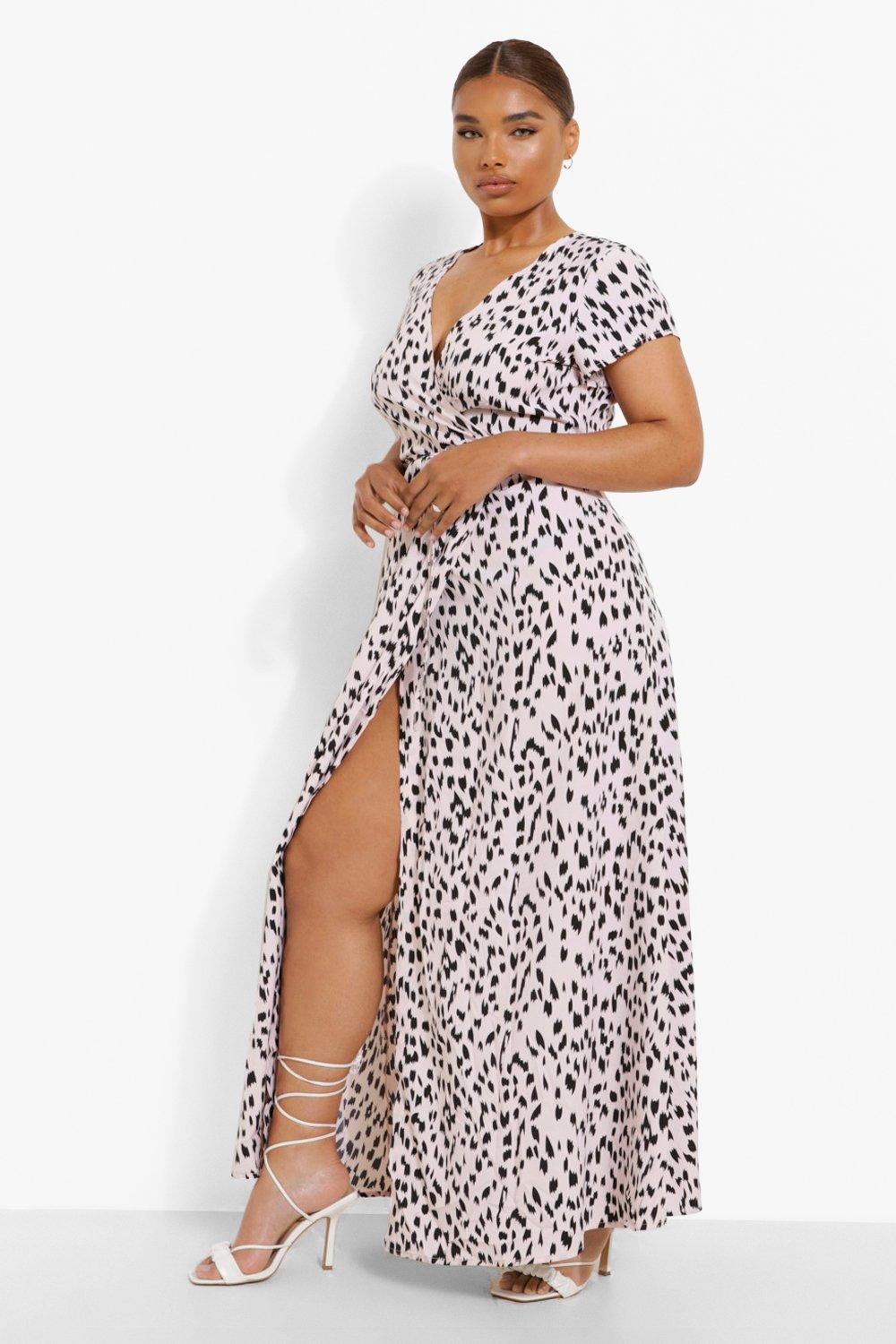 Boohoo wrap maxi on sale dress