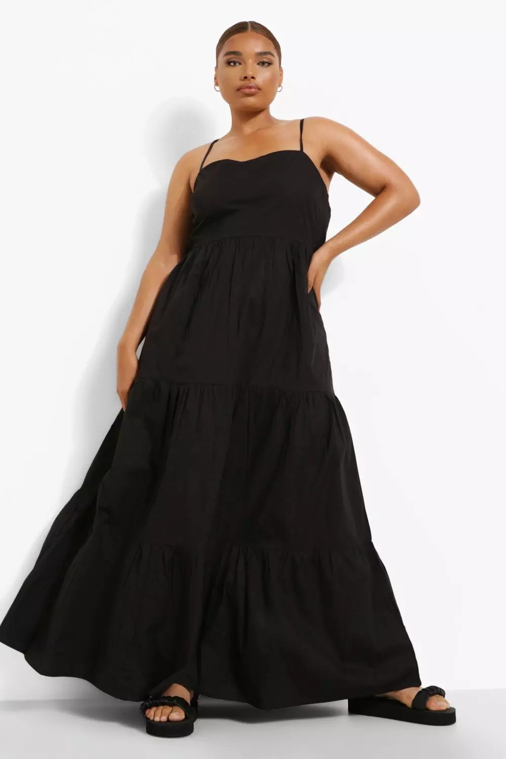 black cotton maxi dress plus size