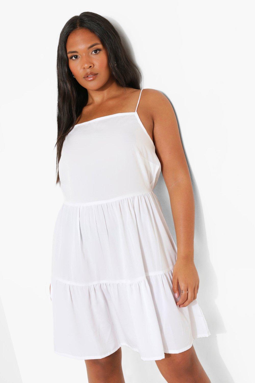 Boohoo white hotsell smock dress