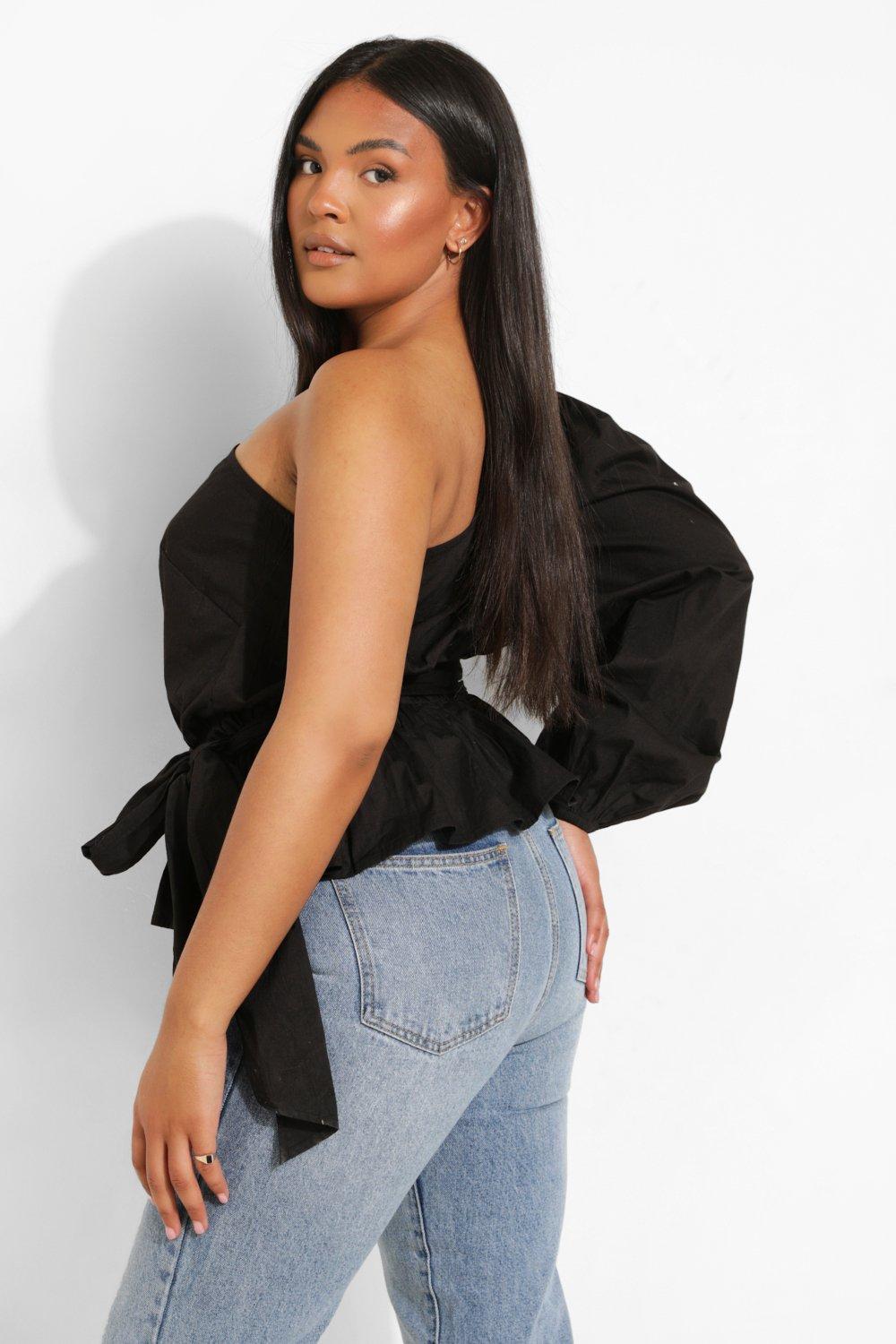 Woven Frill One Shoulder Top