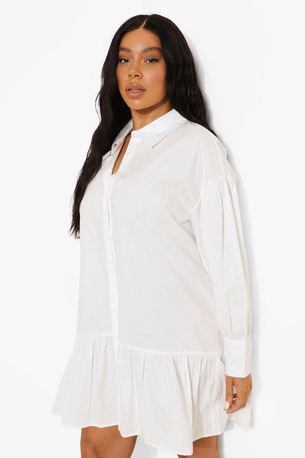 Boohoo white shirt clearance dress