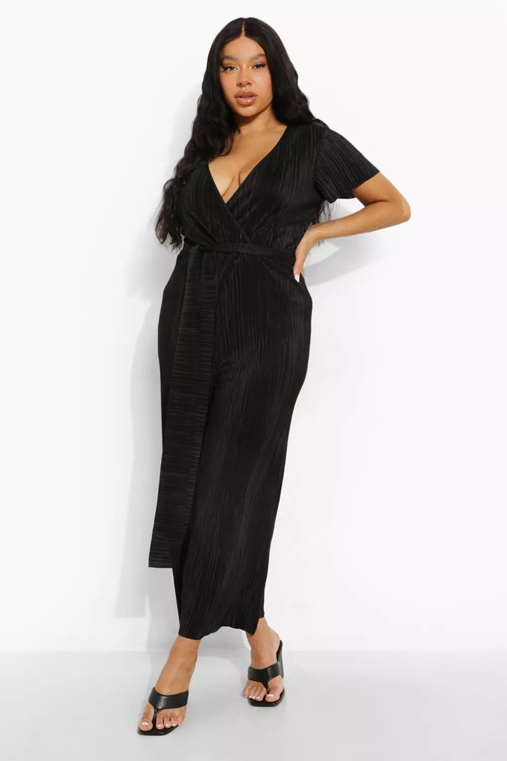 Black Exclusive Kimono Knot Top Culotte Jumpsuit