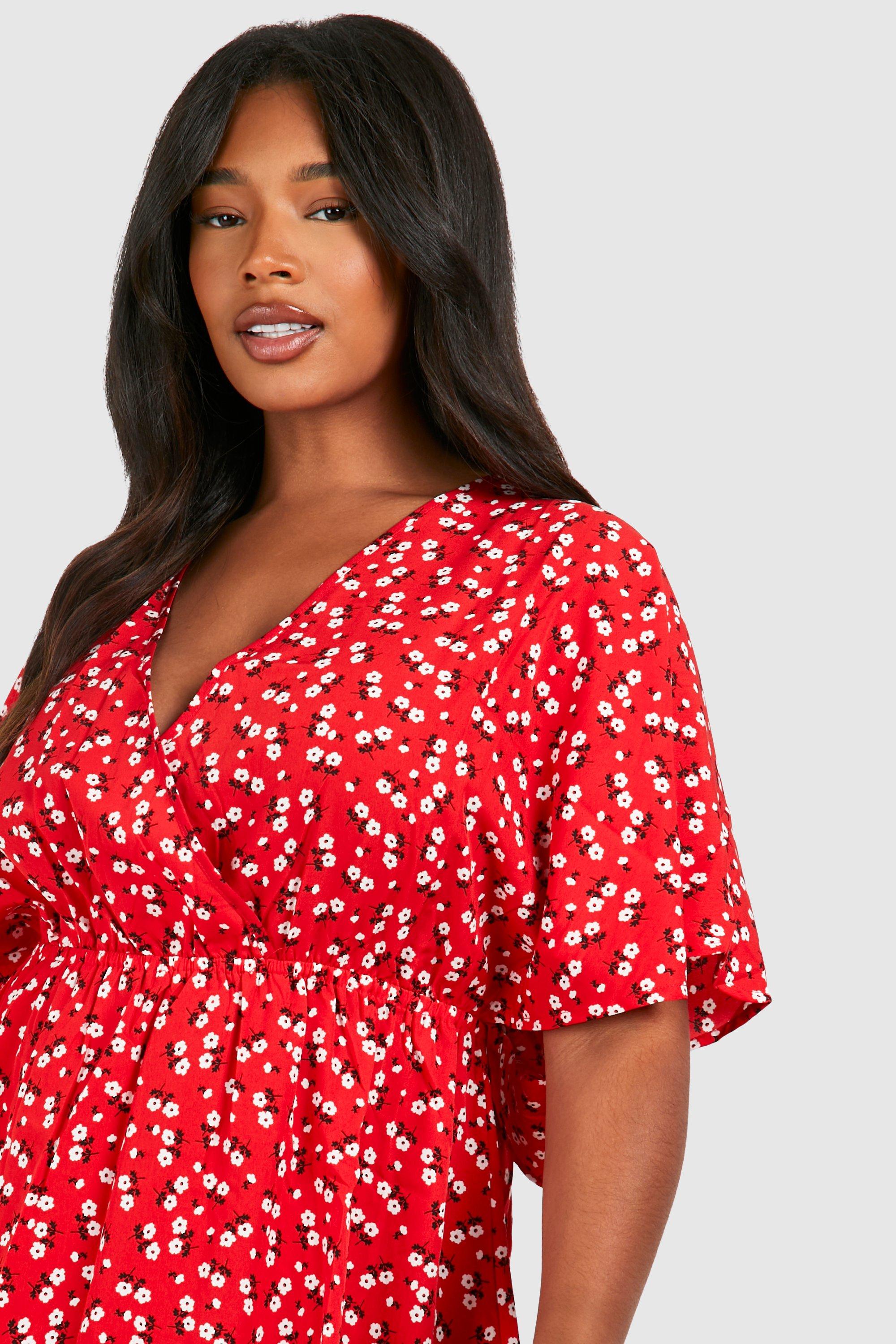 Boohoo red dress plus hot sale size