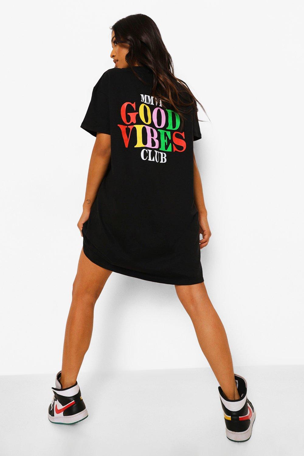 good vibes t shirt dress