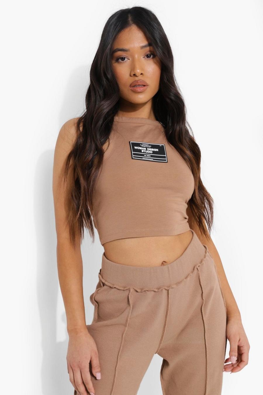 Chocolate Petite Label Racer Top image number 1