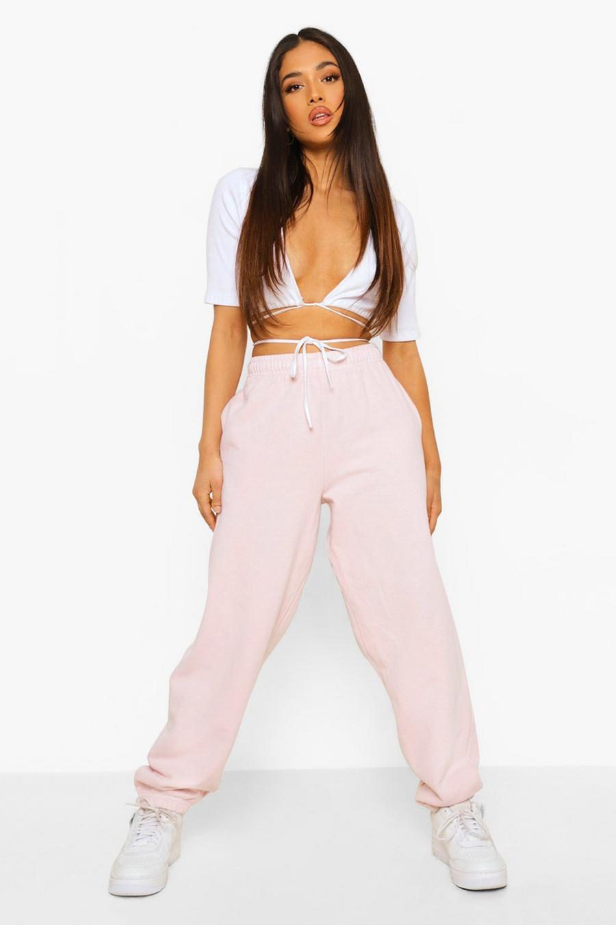 Light pink Petite Oversized Overdyed Track Pants image number 1