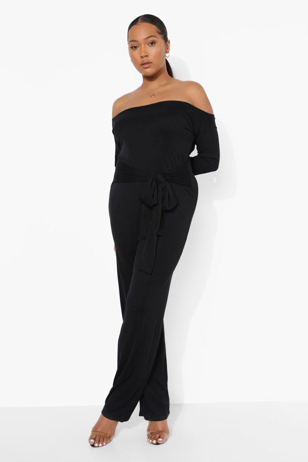 Boohoo off cheap the shoulder jumpsuit