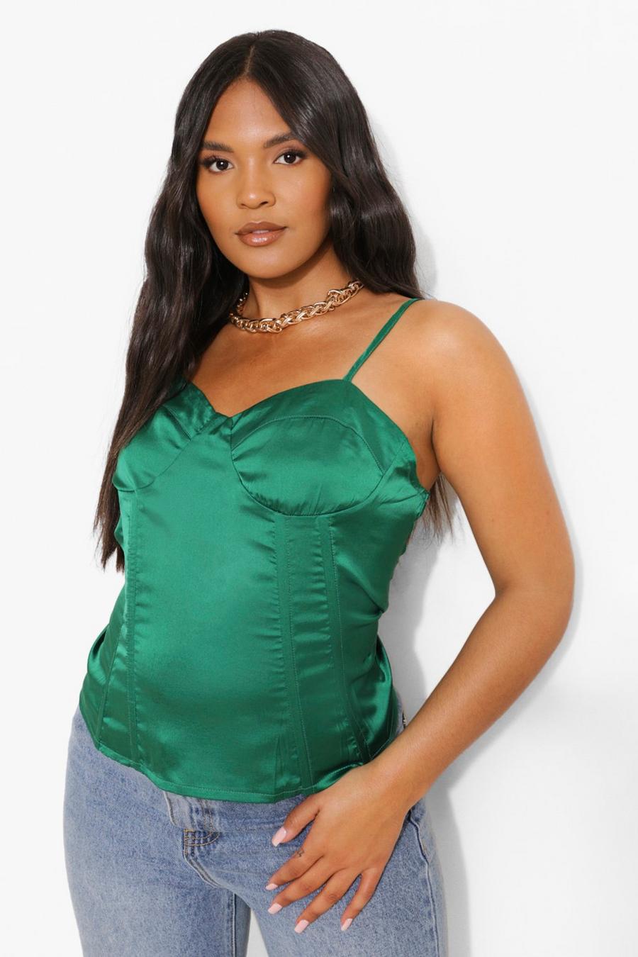 Grande taille - Top style corsage, Green image number 1