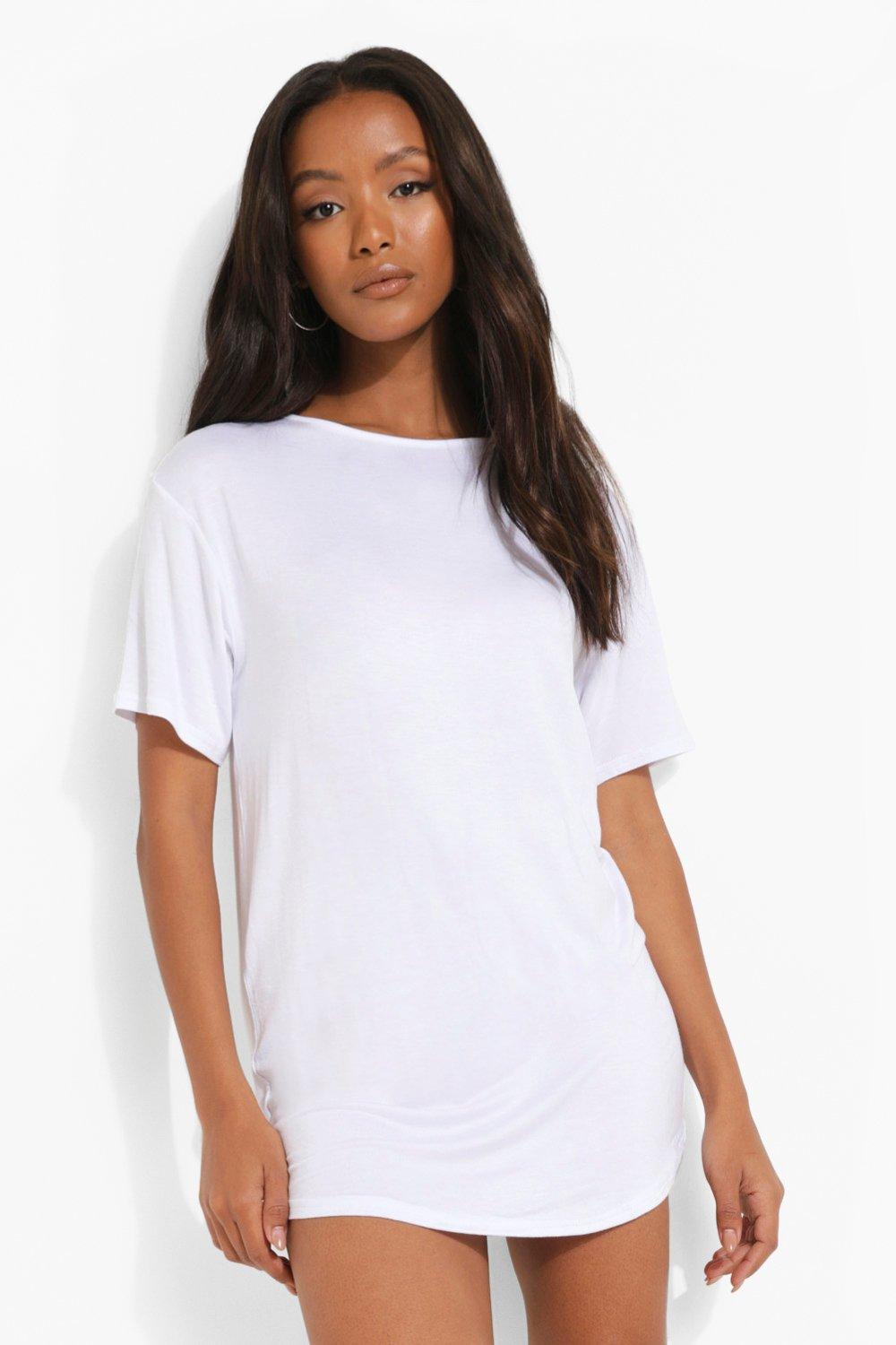 Curved hem t shirt dress best sale