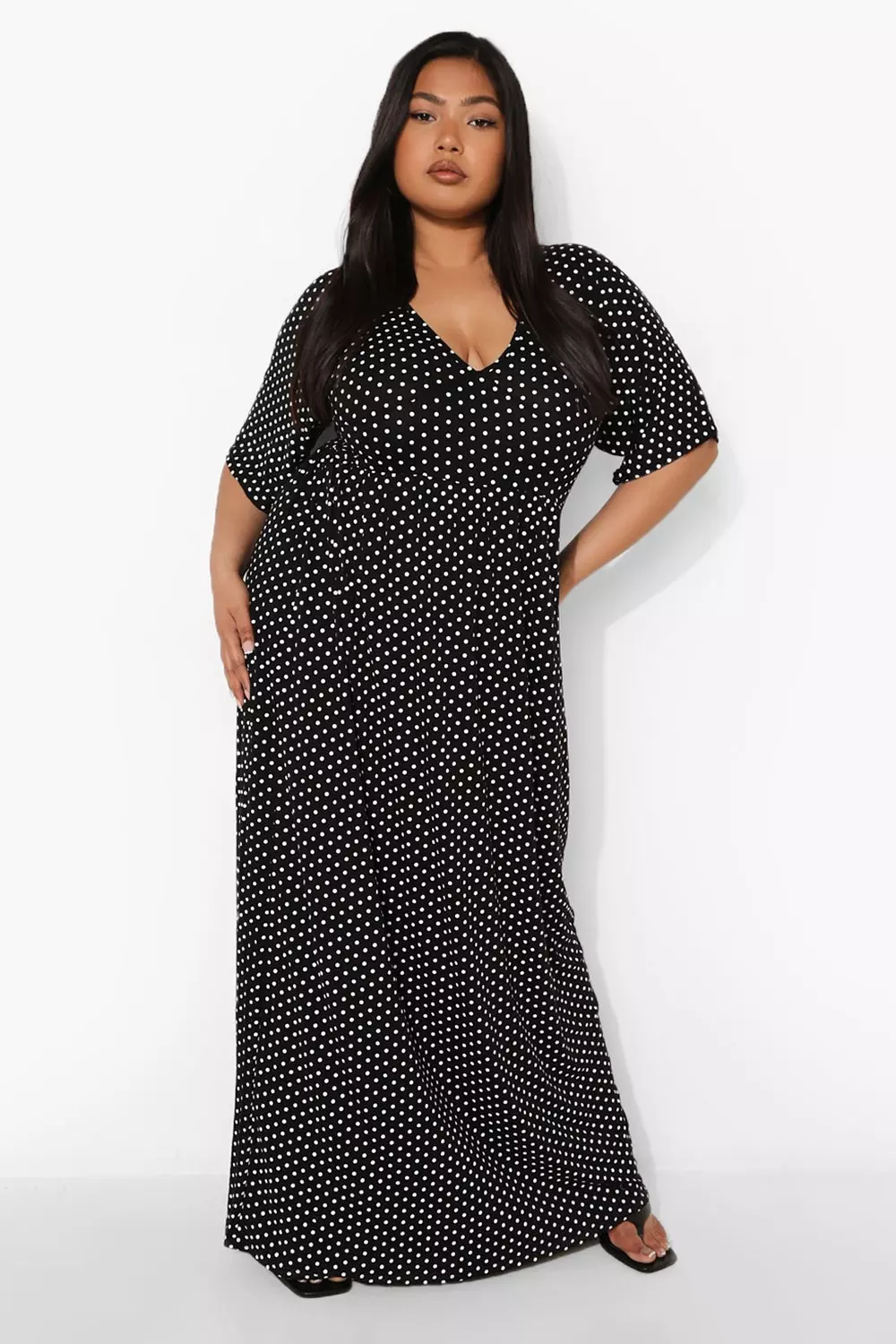 Polka dot plunge dress best sale