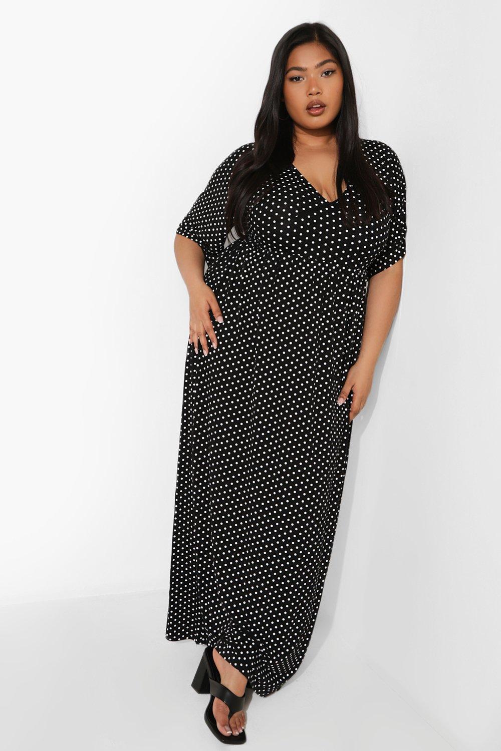 Boohoo polka dot outlet maxi dress