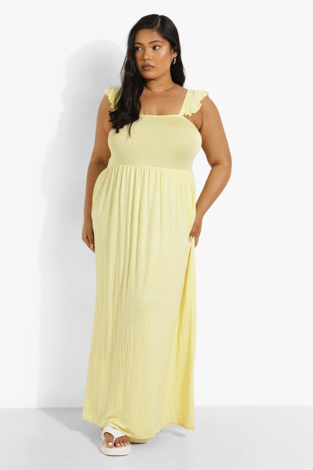 Plus Ruffle Strap Maxi Dress