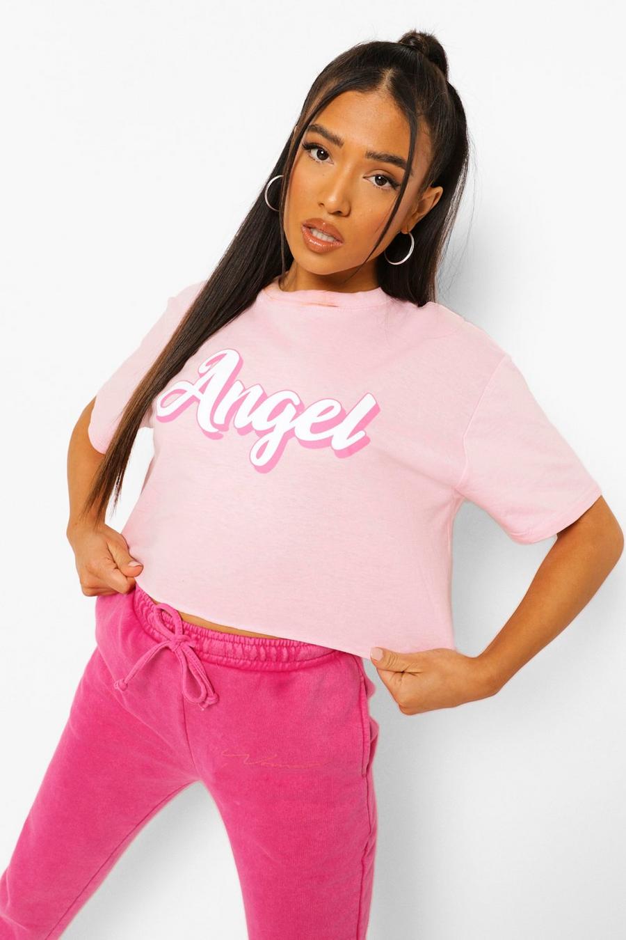 Pale pink Petite Korte Angel T-Shirt image number 1
