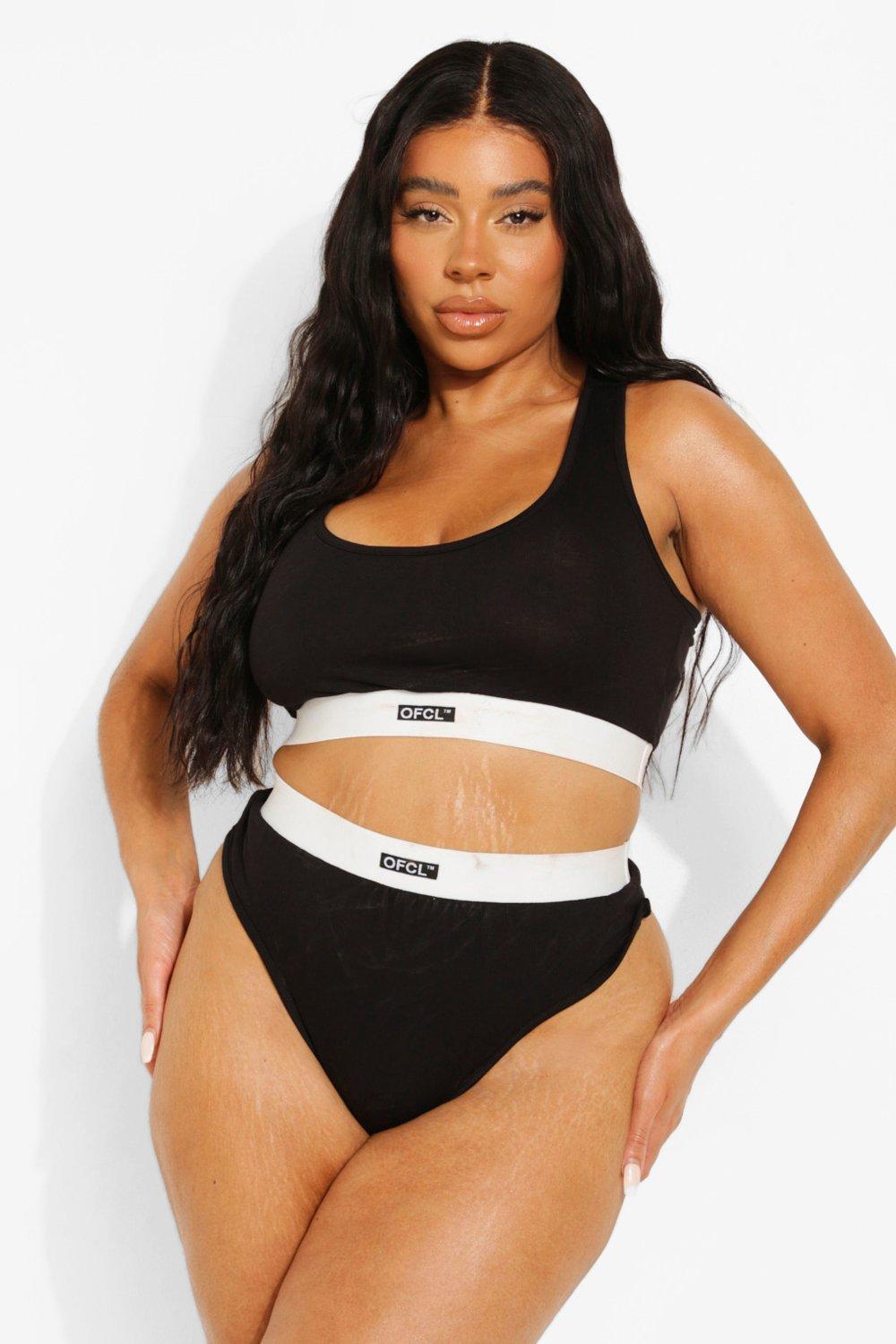 Plus Official Jersey Scoop Bralette + Thong Set