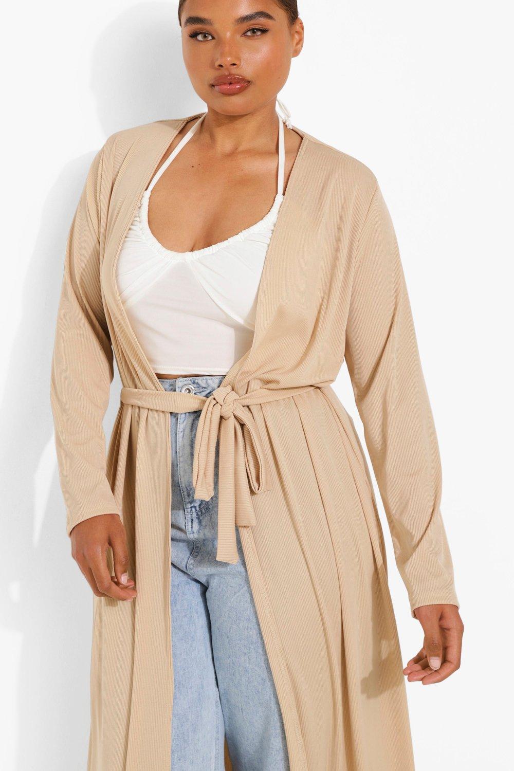 Plus Woven Pocket Duster Coat