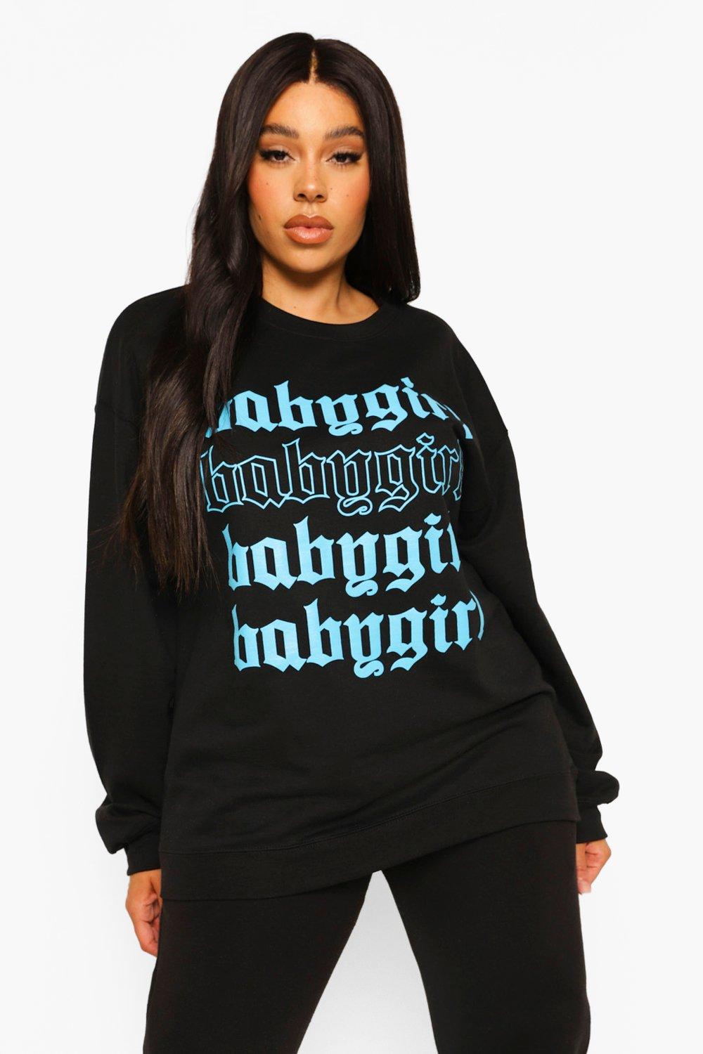 Black Plus Babygirl Slogan Sweatshirt