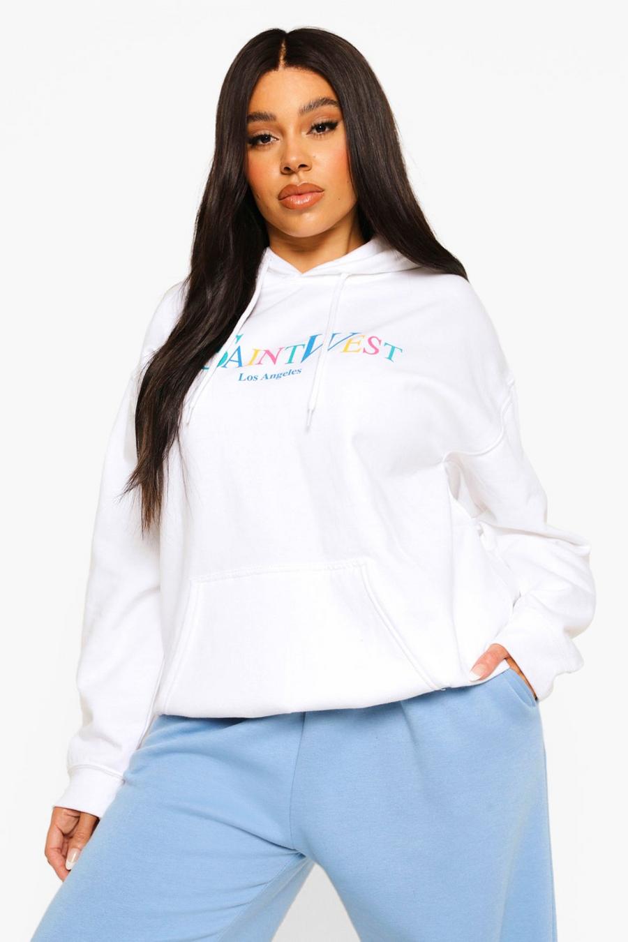 White Plus Ye Saint West Rainbow Hoodie image number 1