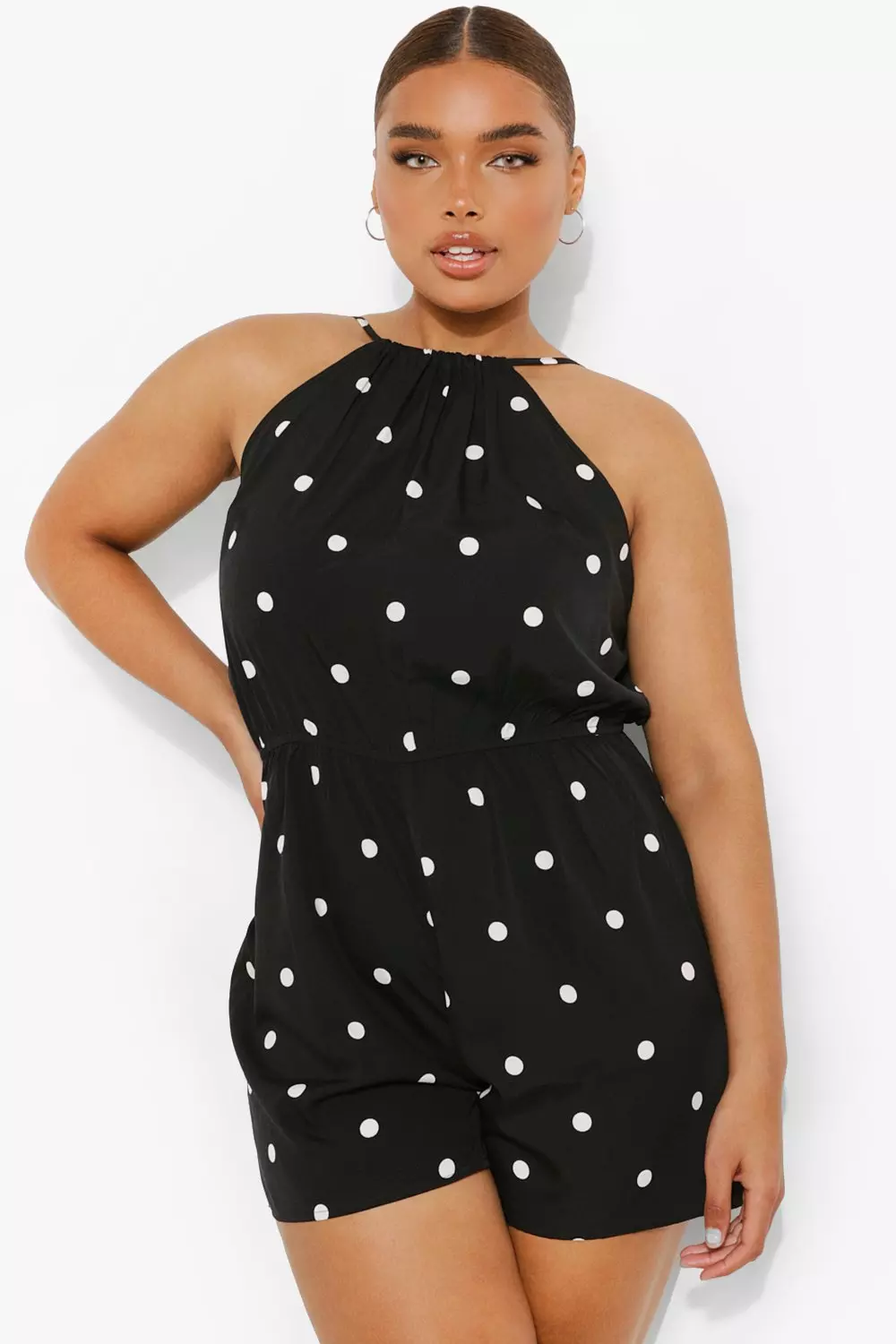 Polka dot store playsuit boohoo