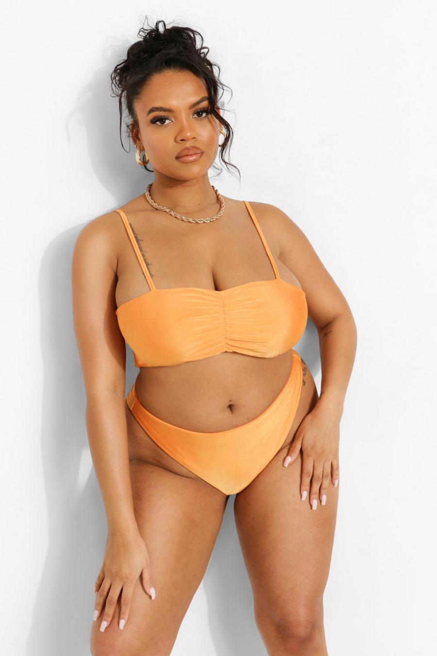 Orange Plus - Tropicana Bikinitrosa i hipstermodell med knytdetaljer image number 1