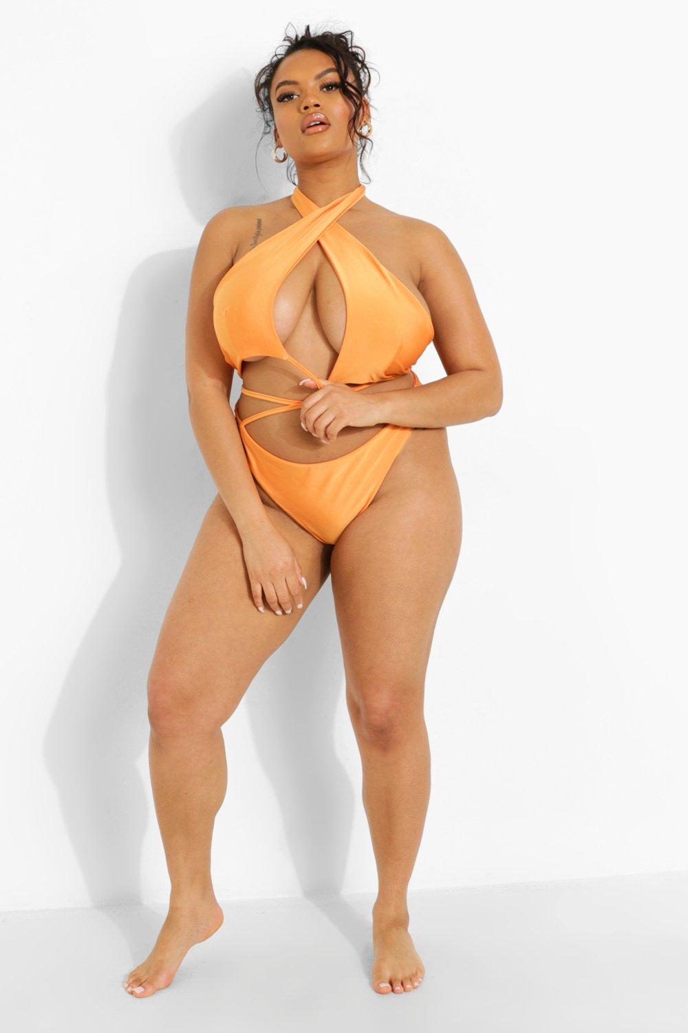 Plus size crop deals top bikini