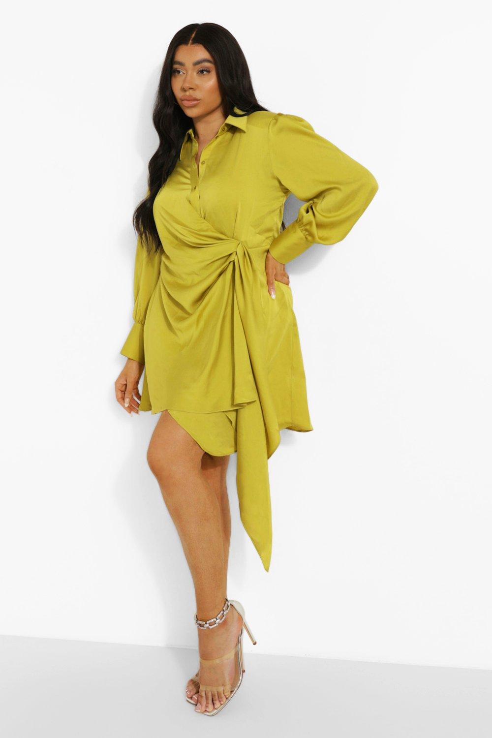 Robe discount jaune boohoo