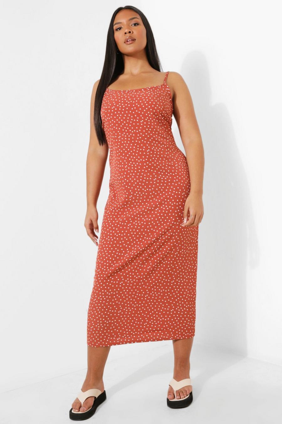 Coral Plus Woven Spot Midaxi Slip Dress image number 1